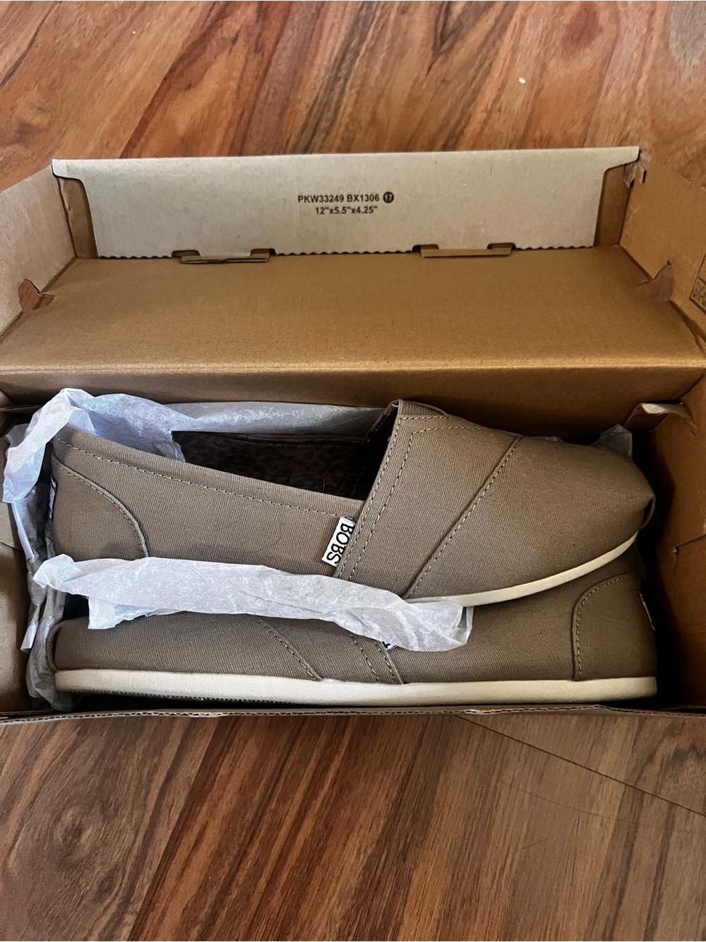 Skechers BOBS Women's Taupe Slip-On Loafers - Picture 2 of 4